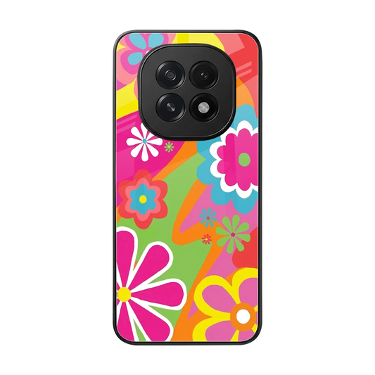 Floral Fusion back phone cover | glass case for oppo f29 5g
