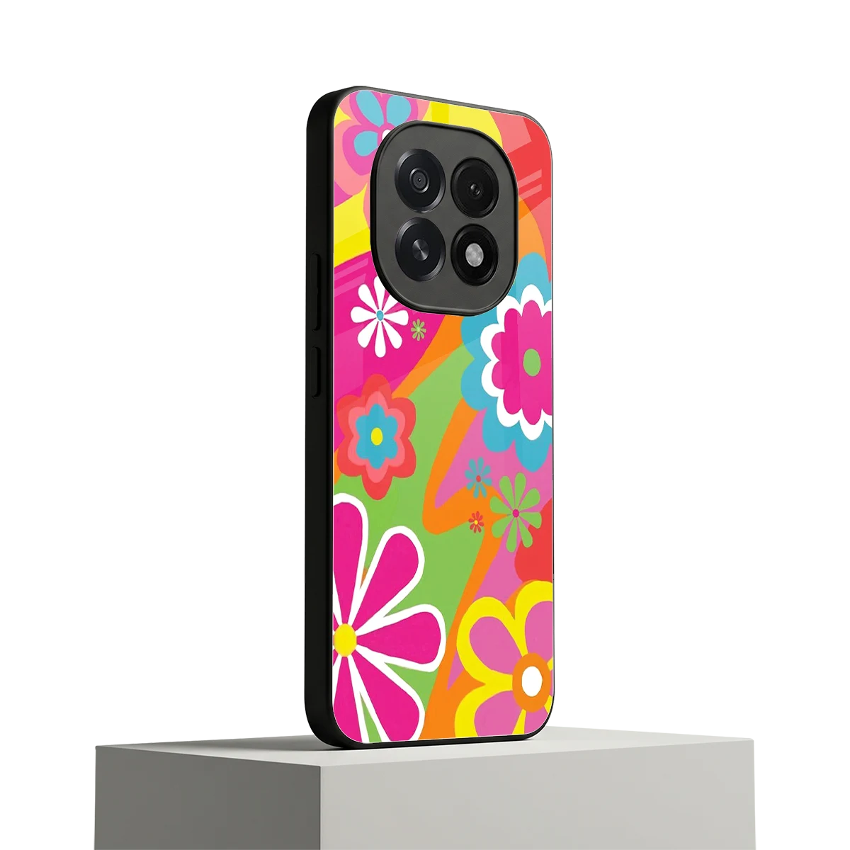 Floral Fusion oppo f29 5g mobile cover | shockproof glass phone case