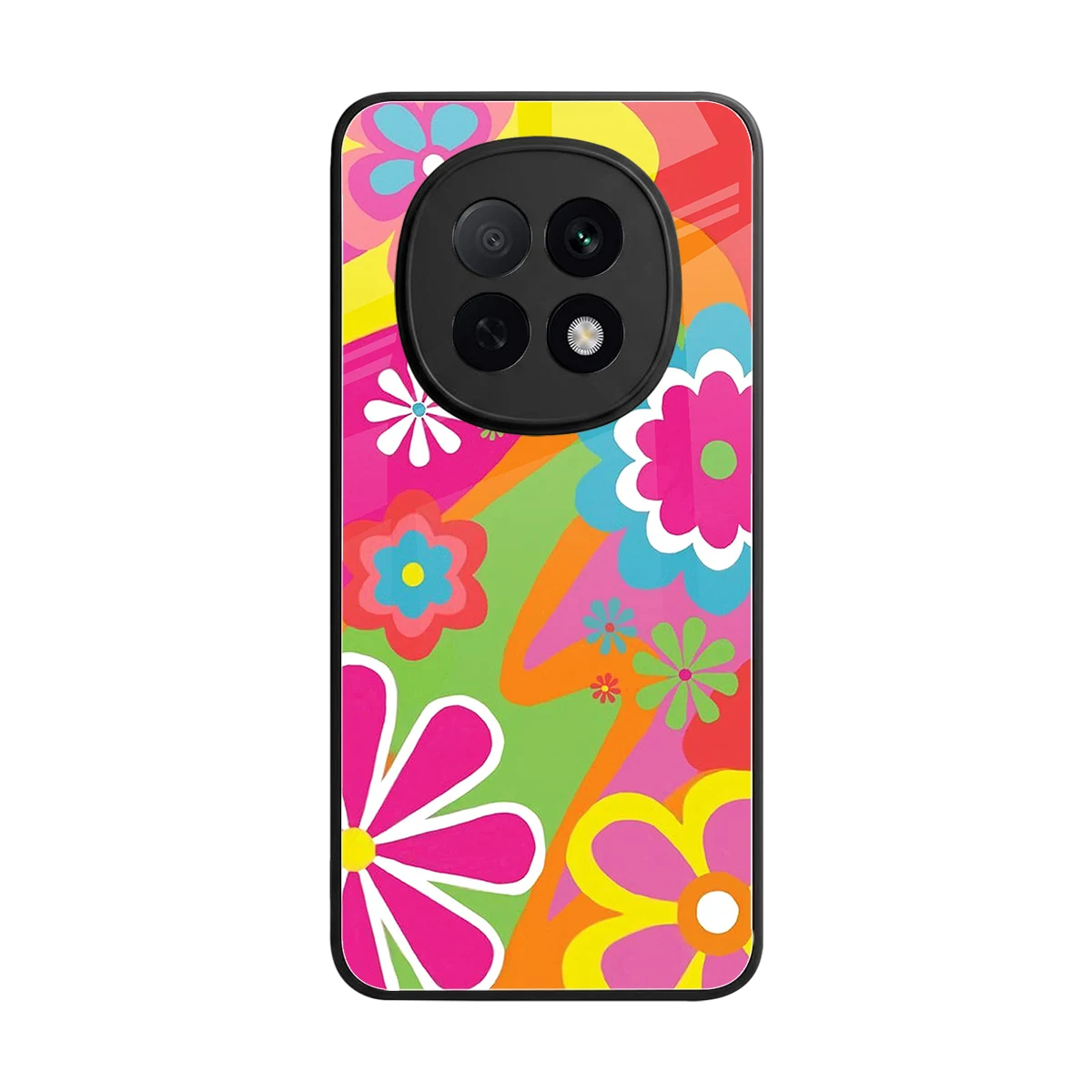 Floral Fusion back phone cover | glass case for oppo f29 pro 5g
