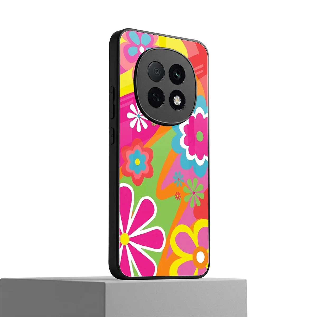 Floral Fusion oppo f29 pro 5g mobile cover | shockproof glass phone case