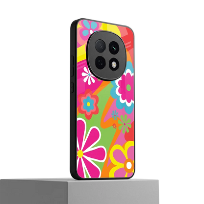 Floral Fusion oppo f29 pro 5g mobile cover | shockproof glass phone case