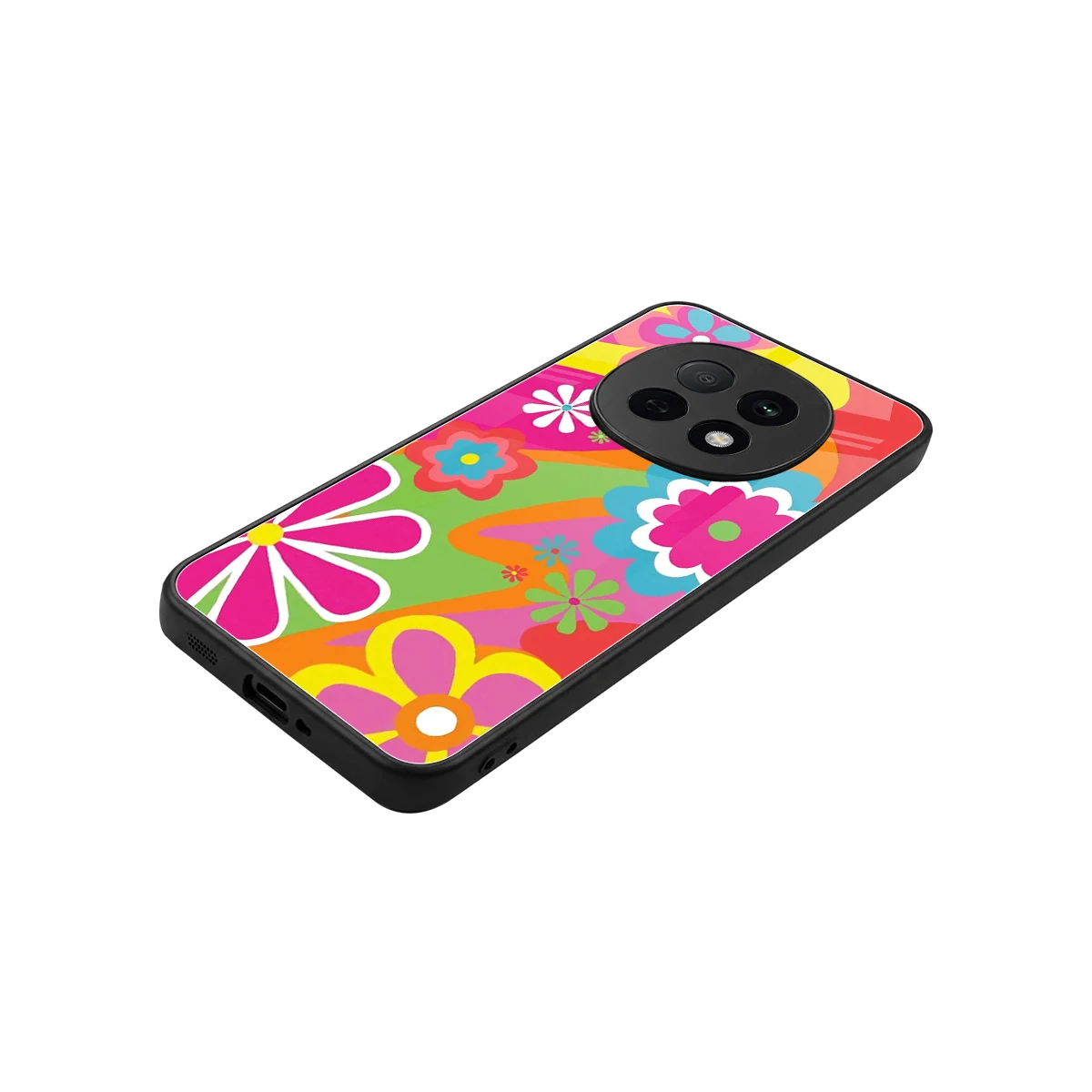 Floral Fusion stylish phone case for oppo f29 pro 5g | glossy glass and slim fit