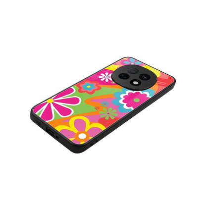 Floral Fusion stylish phone case for oppo f29 pro 5g | glossy glass and slim fit
