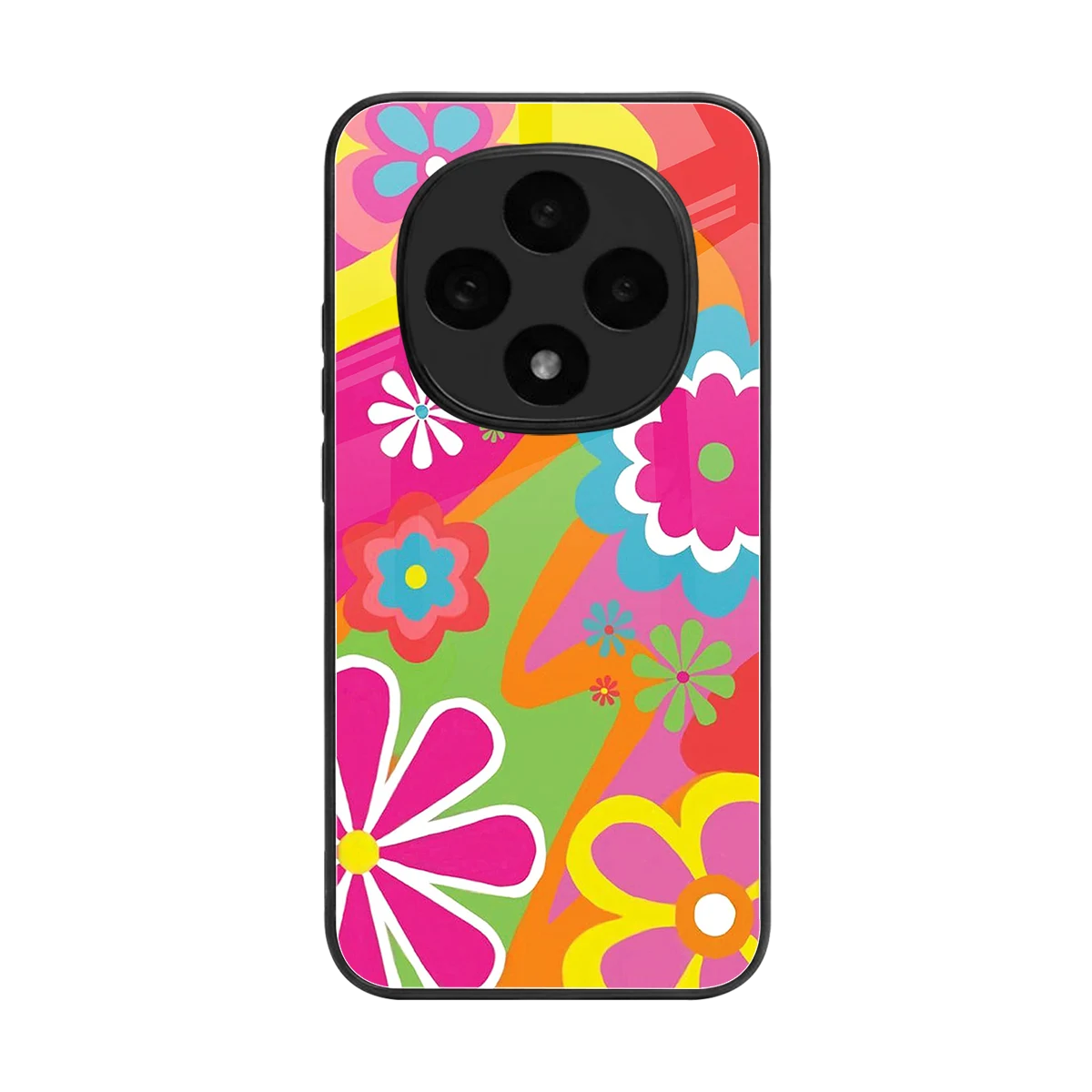 Floral Fusion back phone cover | glass case for oppo f31 pro 5g