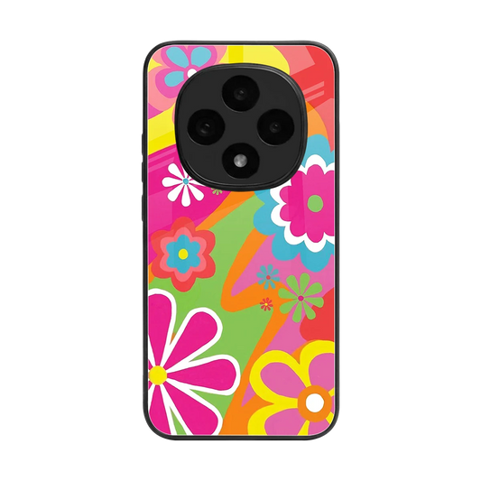 Floral Fusion back phone cover | glass case for oppo f31 pro 5g