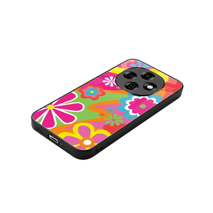 Floral Fusion stylish phone case for oppo f31 pro 5g | glossy glass and slim fit