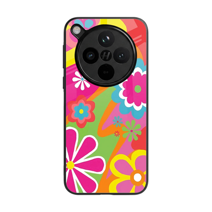 Floral Fusion back phone cover | glass case for oppo find x8