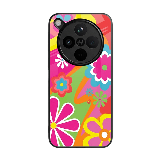 Floral Fusion back phone cover | glass case for oppo find x8
