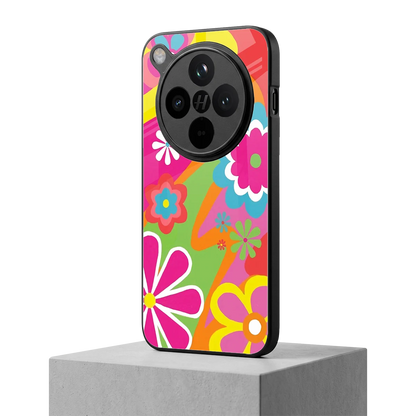 Floral Fusion oppo find x8 mobile cover | shockproof glass phone case