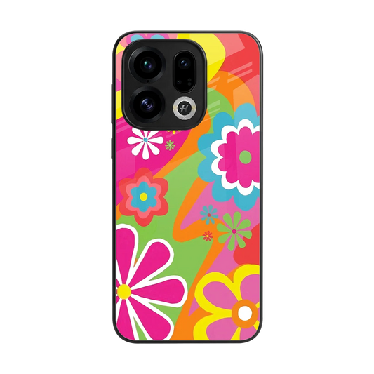 Floral Fusion back phone cover | glass case for oppo find x9