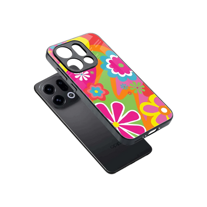 Floral Fusion sleek oppo find x9 cover with tempered glass back and TPU edges