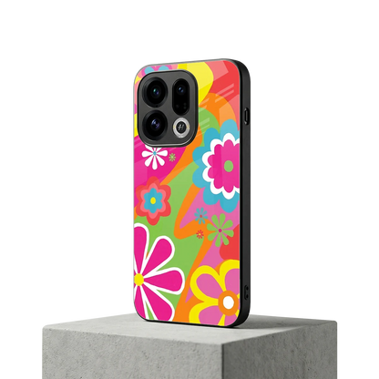 Floral Fusion oppo find x9 mobile cover | shockproof glass phone case