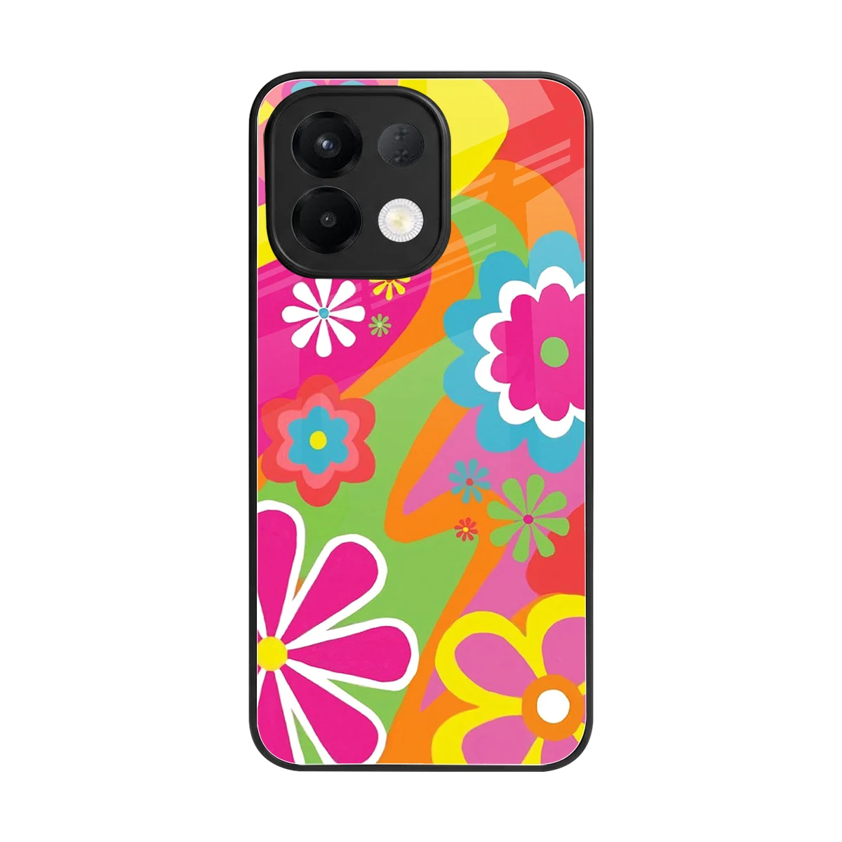 Floral Fusion back phone cover | glass case for oppo k13 5g