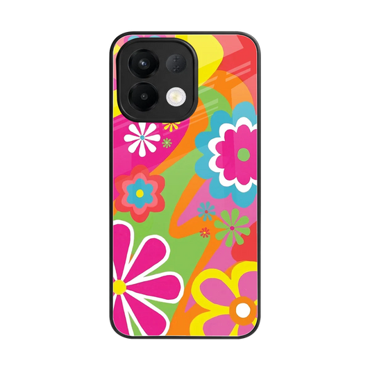 Floral Fusion back phone cover | glass case for oppo k13 5g