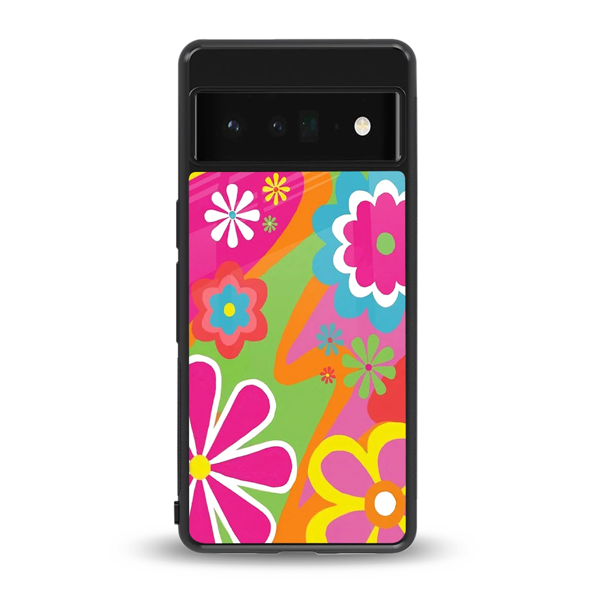 Floral Fusion back phone cover | glass case for google pixel 6 pro