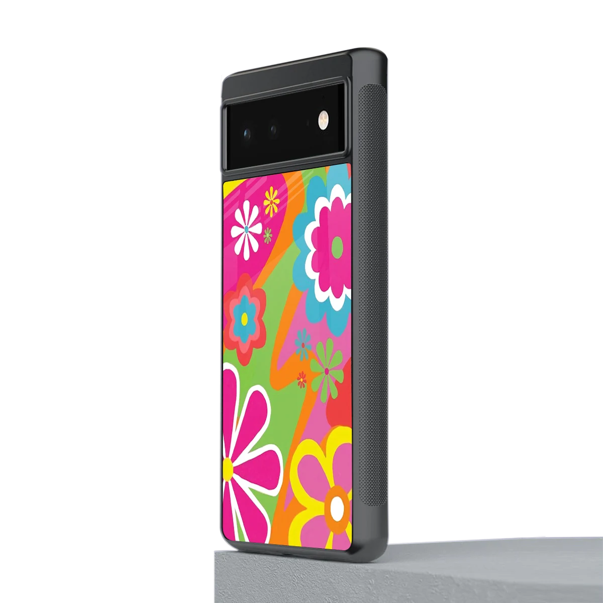 Floral Fusion stylish phone case for google pixel 6a | glossy glass and slim fit