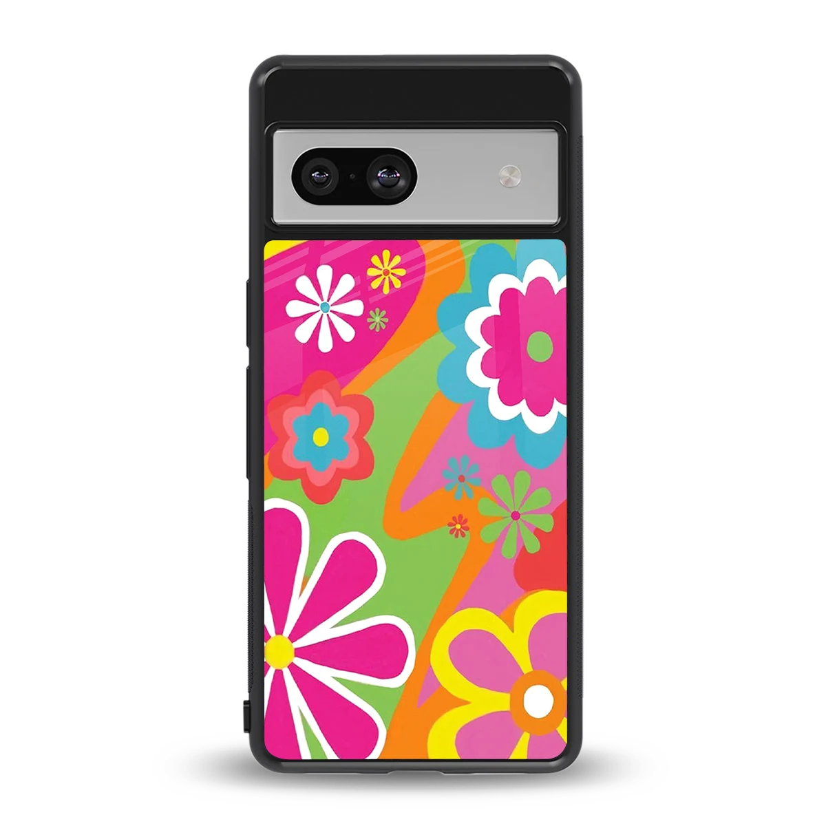 Floral Fusion back phone cover | glass case for google pixel 7
