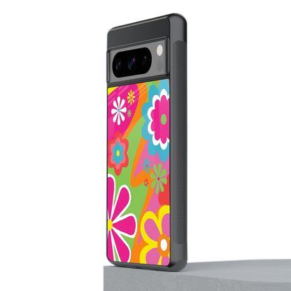 Floral Fusion stylish phone case for google pixel 8 pro | glossy glass and slim fit