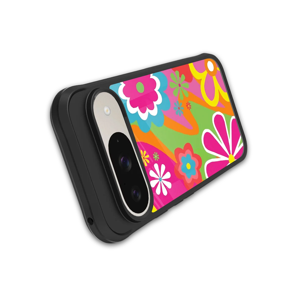 Floral Fusion stylish phone case for google pixel 9 | glossy glass and slim fit