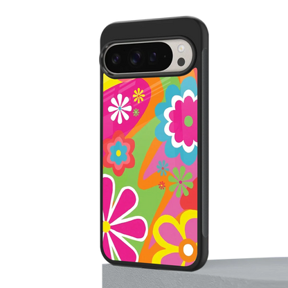 Floral Fusion google pixel 9 pro xl mobile cover | shockproof glass phone case
