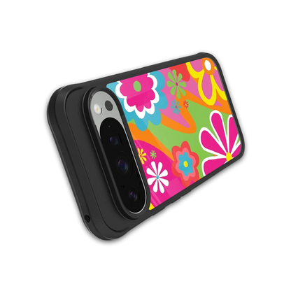 Floral Fusion stylish phone case for google pixel 9 pro xl | glossy glass and slim fit