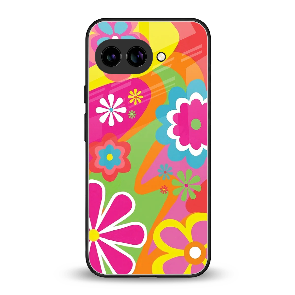 Floral Fusion back phone cover | glass case for google pixel 10a