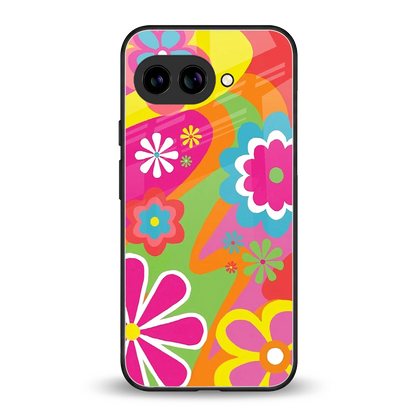 Floral Fusion back phone cover | glass case for google pixel 10a