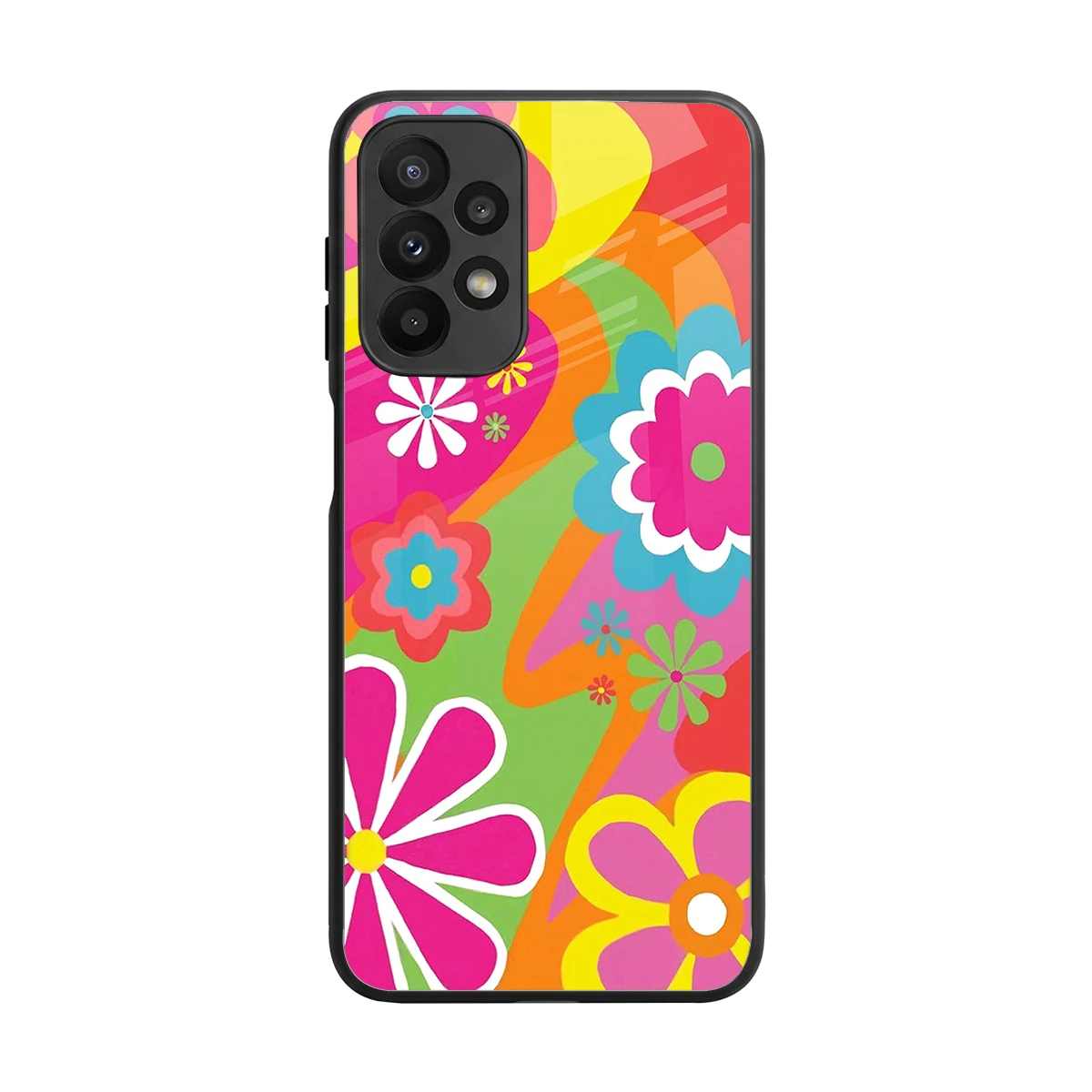 Floral Fusion back phone cover | glass case for samsung galaxy a23