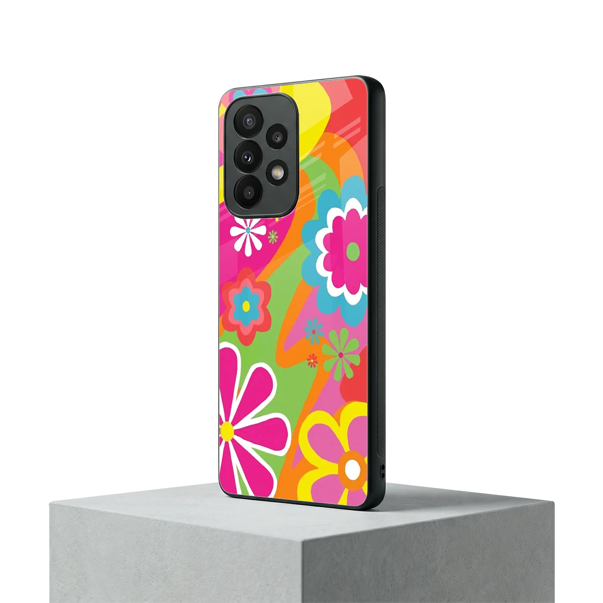 Floral Fusion samsung galaxy a23 mobile cover | shockproof glass phone case