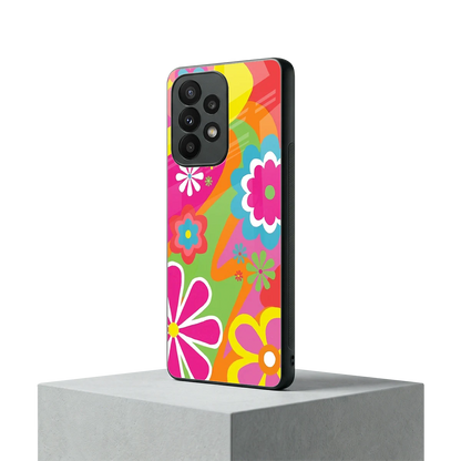 Floral Fusion samsung galaxy a23 mobile cover | shockproof glass phone case