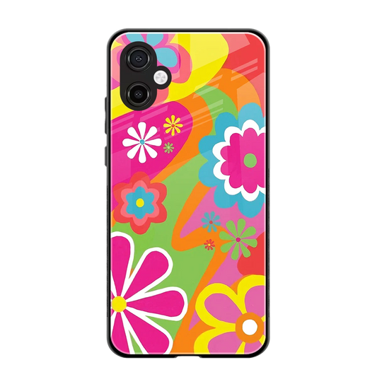 Floral Fusion back phone cover | glass case for samsung galaxy a06 5g