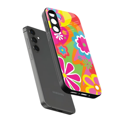 Floral Fusion sleek samsung galaxy a16 5g cover with tempered glass back and TPU edges