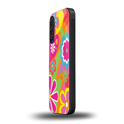 Floral Fusion samsung galaxy a14 5g mobile cover | shockproof glass phone case