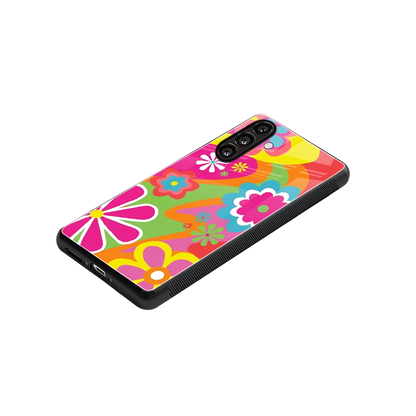 Floral Fusion stylish phone case for samsung galaxy a14 5g | glossy glass and slim fit