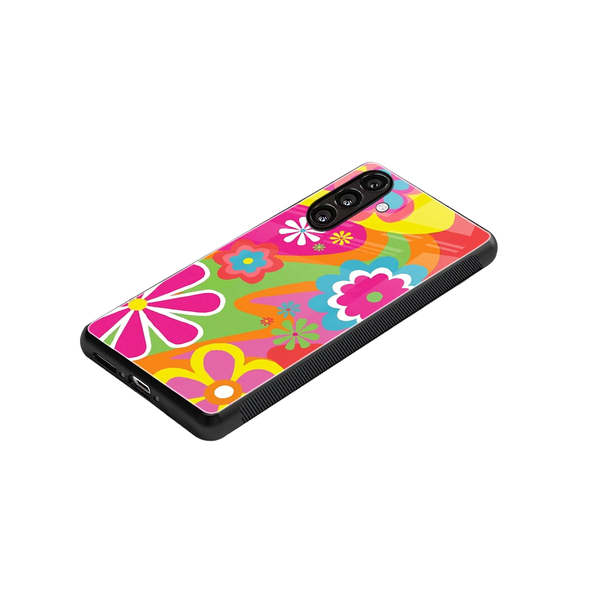 Floral Fusion stylish phone case for samsung galaxy a17 5g | glossy glass and slim fit