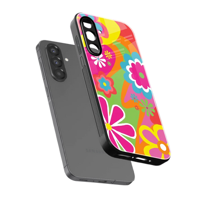 Floral Fusion sleek samsung galaxy a17 5g cover with tempered glass back and TPU edges