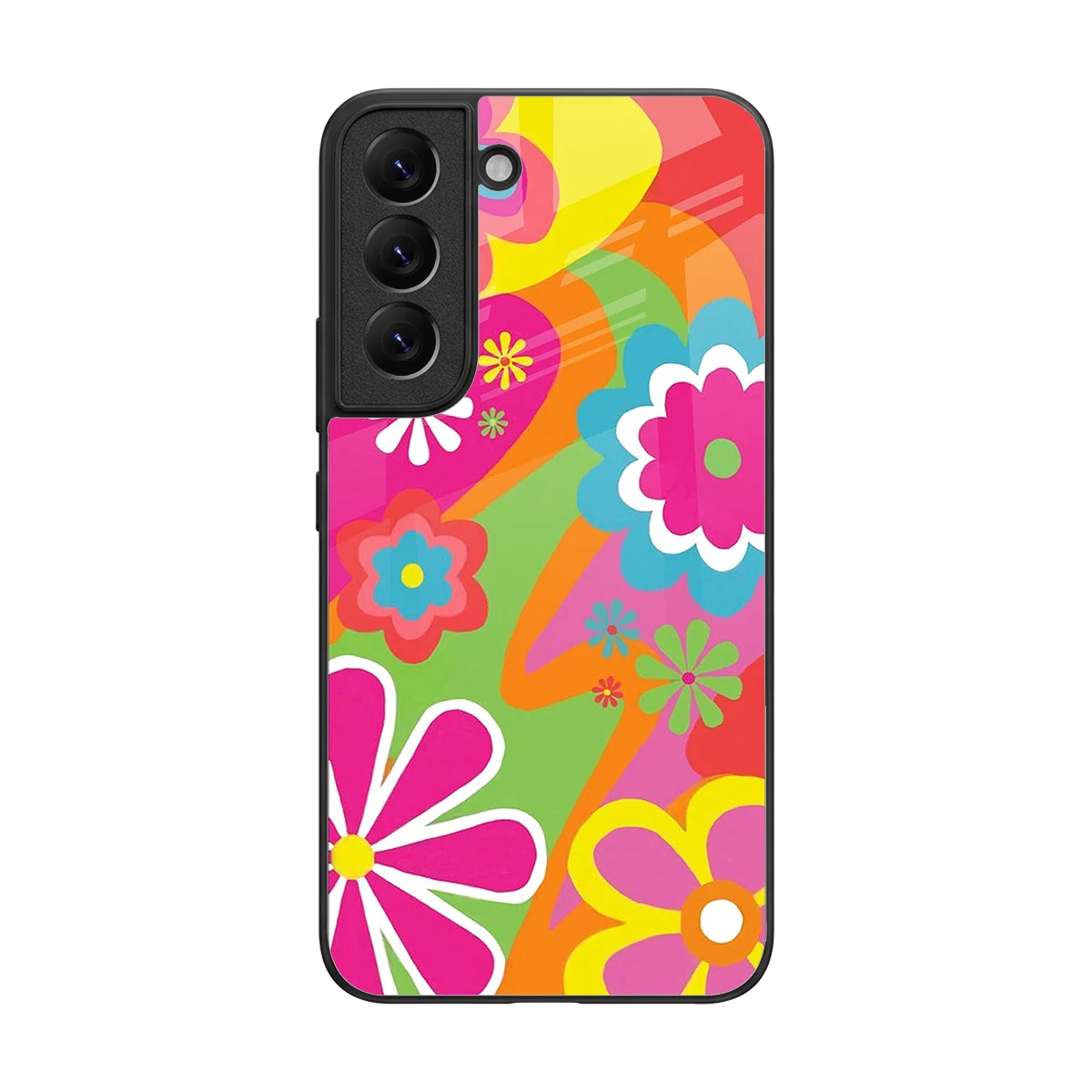 Floral Fusion back phone cover | glass case for samsung galaxy s22