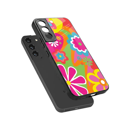 Floral Fusion sleek samsung galaxy s22 cover with tempered glass back and TPU edges