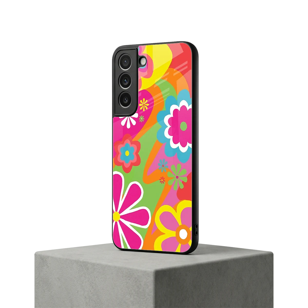 Floral Fusion samsung galaxy s22 mobile cover | shockproof glass phone case