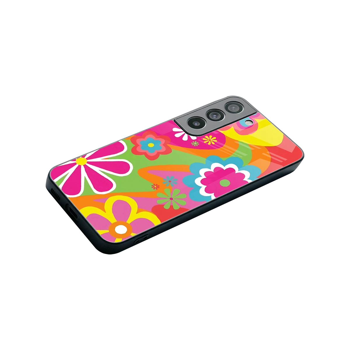 Floral Fusion stylish phone case for samsung galaxy s22 | glossy glass and slim fit