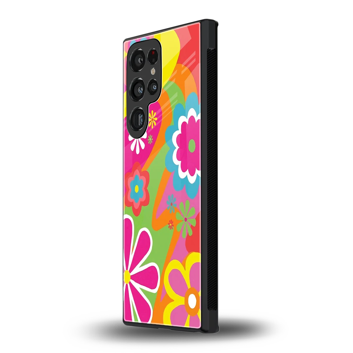 Floral Fusion samsung galaxy s23 ultra mobile cover | shockproof glass phone case