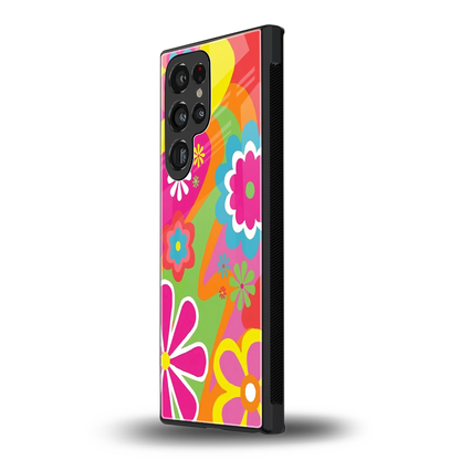 Floral Fusion samsung galaxy s24 ultra mobile cover | shockproof glass phone case