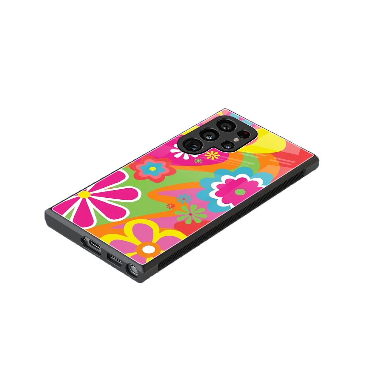 Floral Fusion stylish phone case for samsung galaxy s23 ultra | glossy glass and slim fit