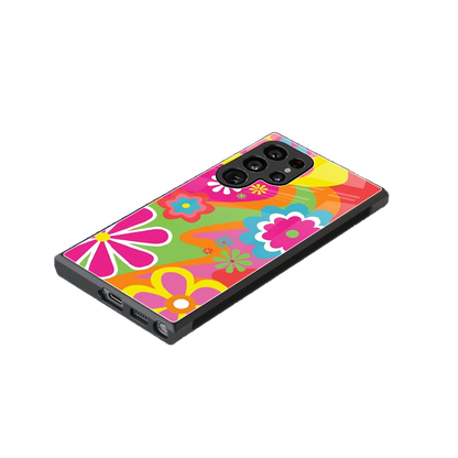Floral Fusion stylish phone case for samsung galaxy s24 ultra | glossy glass and slim fit
