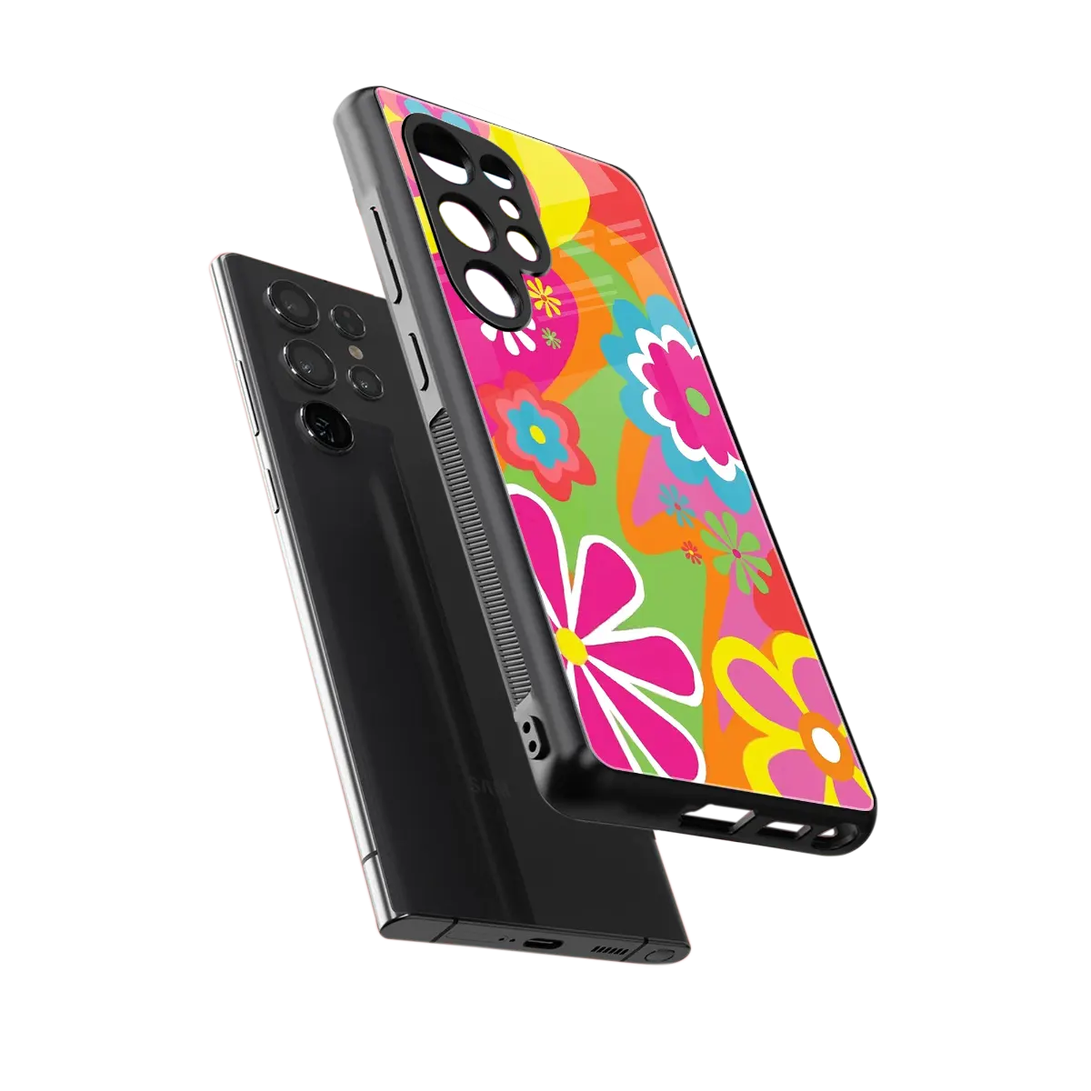 Floral Fusion sleek samsung galaxy s26 ultra cover with tempered glass back and TPU edges