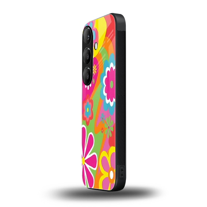 Floral Fusion samsung galaxy s24 mobile cover | shockproof glass phone case