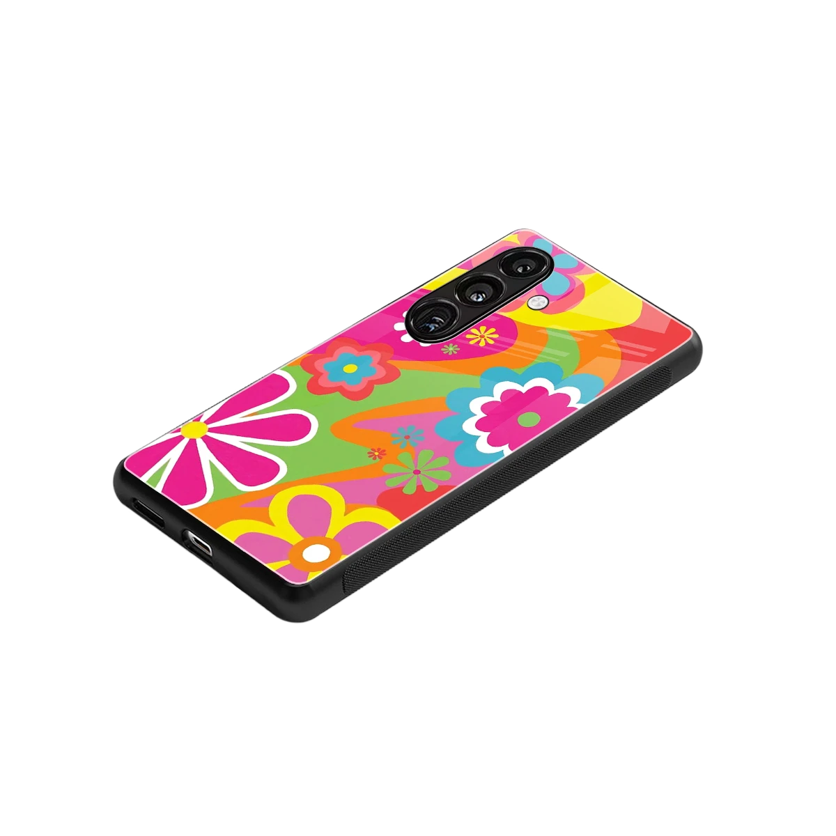 Floral Fusion stylish phone case for samsung galaxy s24 | glossy glass and slim fit
