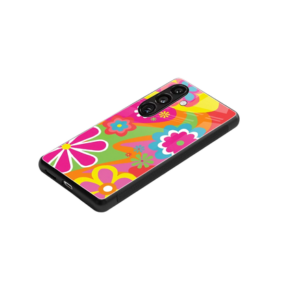 Floral Fusion stylish phone case for samsung galaxy s24 | glossy glass and slim fit