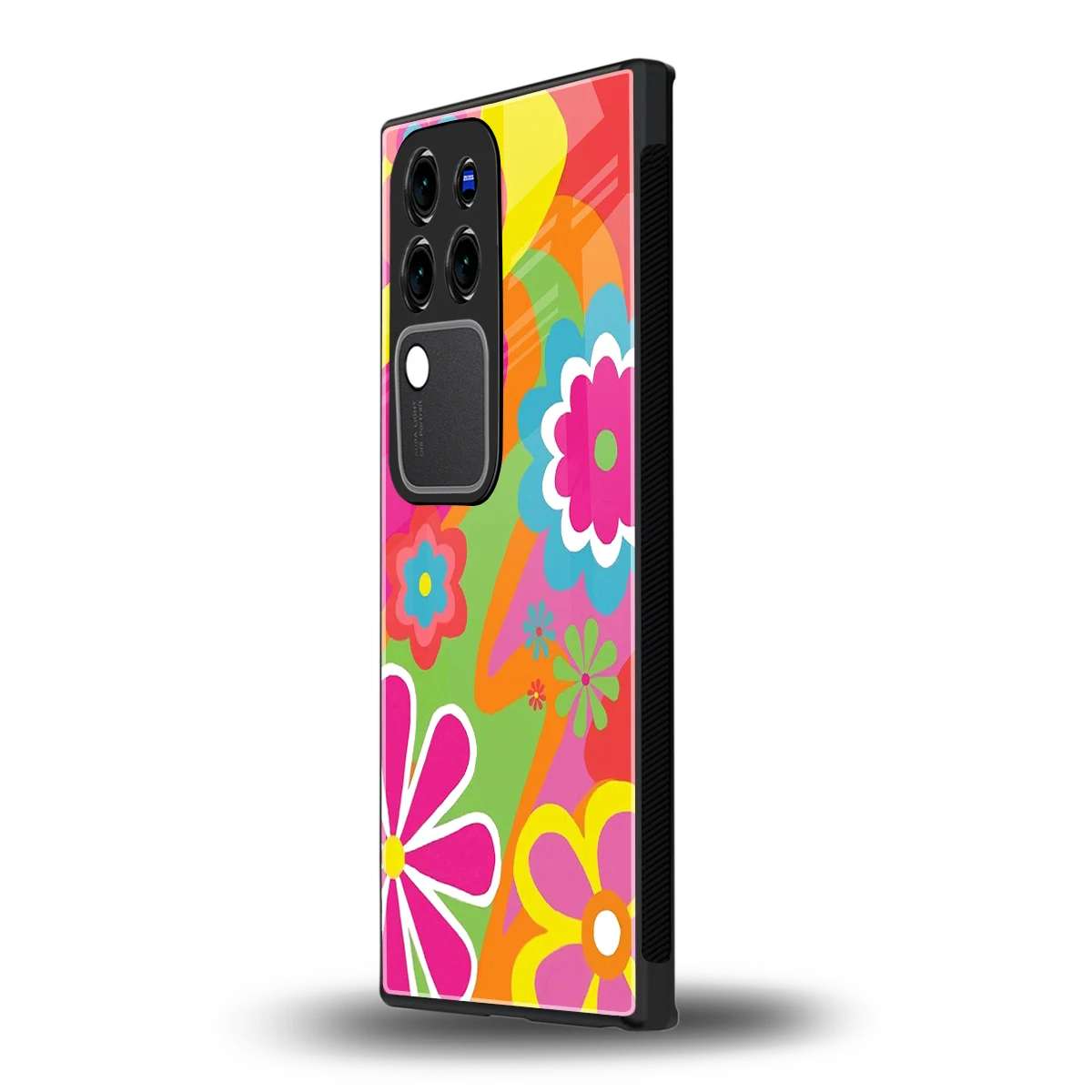 Floral Fusionvivo v30 pro mobile cover | shockproof glass phone case