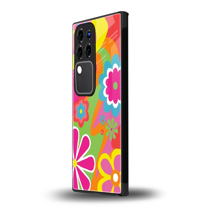 Floral Fusionvivo v30 pro mobile cover | shockproof glass phone case